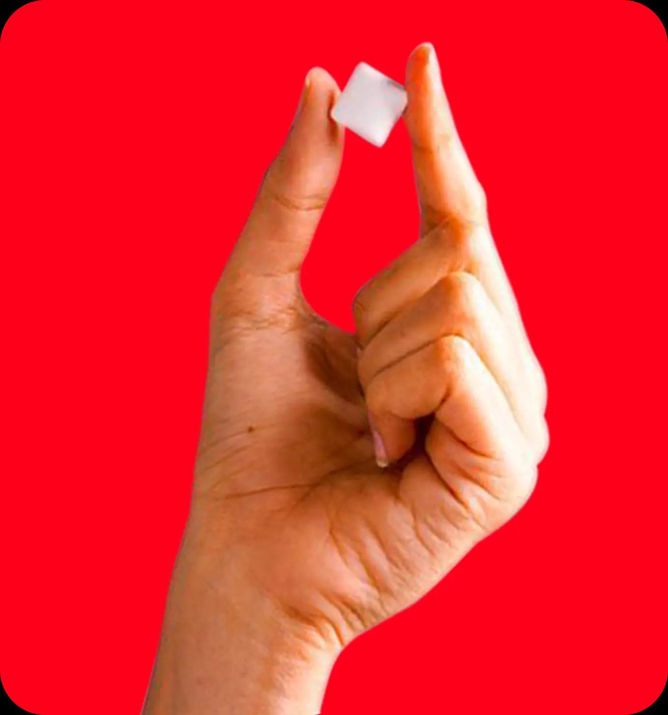 Hand holding Ryze gum